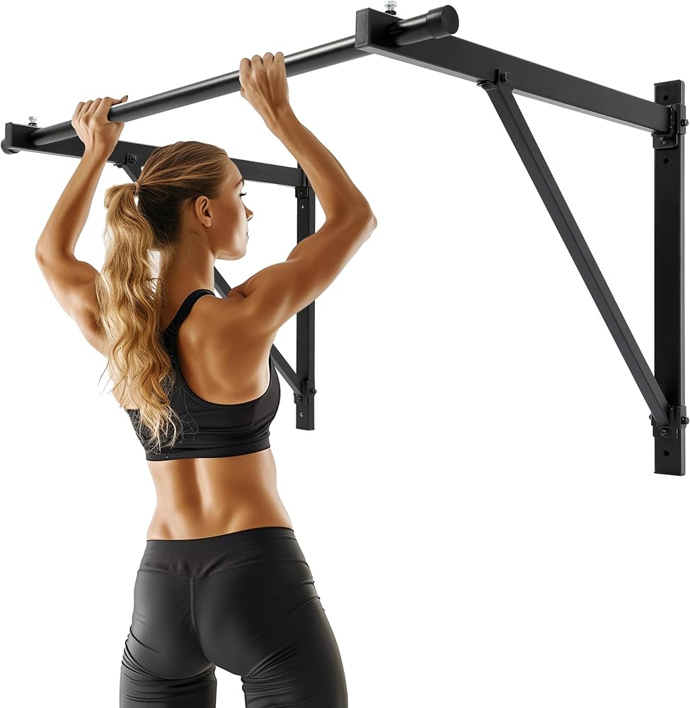ECOTRIC 46″ Heavy‑Duty Wall Pull‑Up Bar (500 lb)